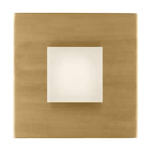 Brander Modern 1-Light Satin Brass Dimmable Wall Sconce with Frosted Acrylic Shade