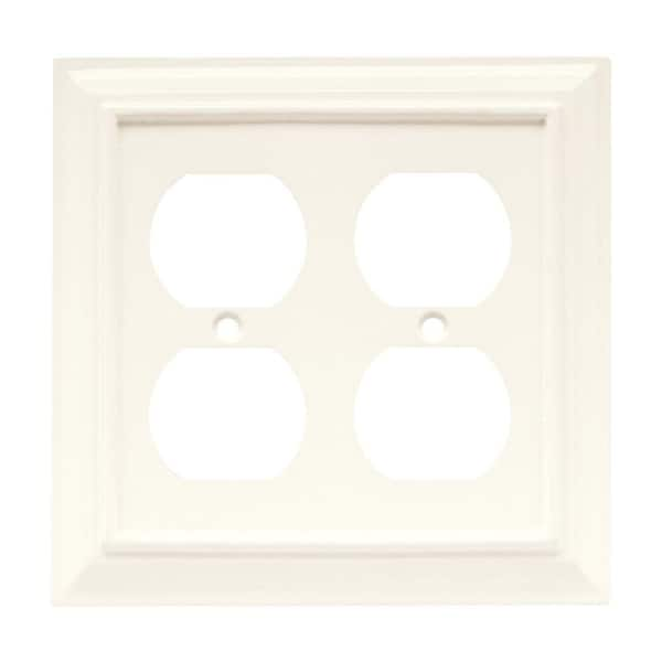 Hampton Bay White 2-Gang Duplex Outlet Wall Plate (1-Pack)