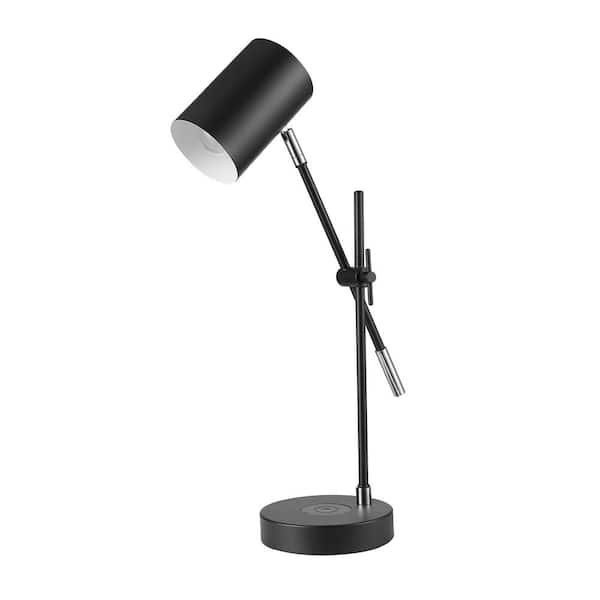 Globe Electric Tech Series 18 in. Matte Black Balance Arm Desk Lamp with Wireless Charging