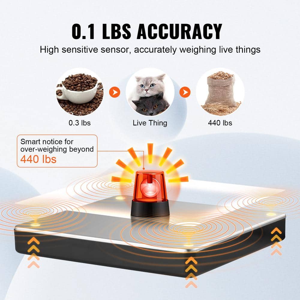 Digital Shipping Scale 440 lbs. LCD Screen Package Food Scale with Timer, Tare Function for Home Wired Connection - thumbnail 4