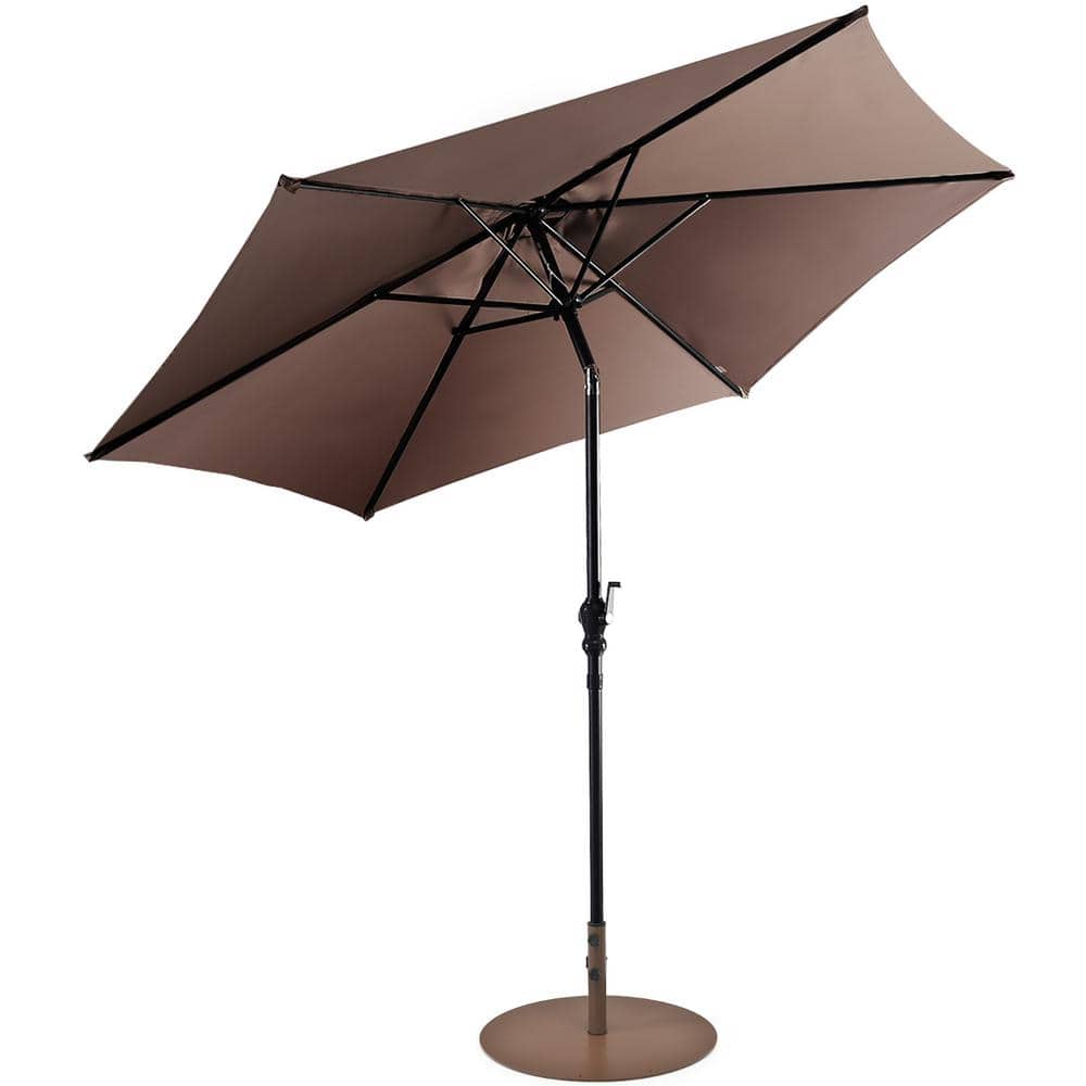 10 ft. Patio Umbrella Outdoor in Tan with 59 lbs. Heavy-Duty Round Umbrella Stand price history on PriceWatchPro