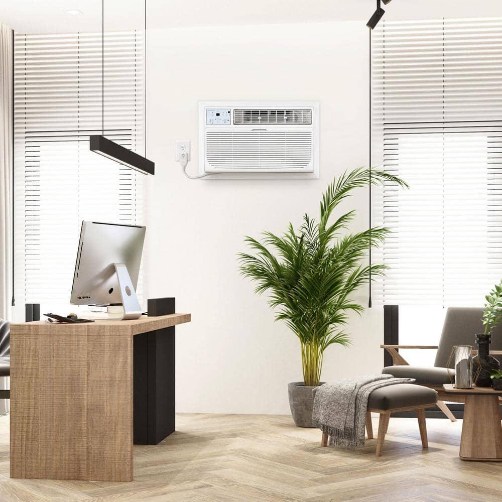 Keystone 10,000 BTU White Through-the-Wall Air Conditioner with Heater and Remote