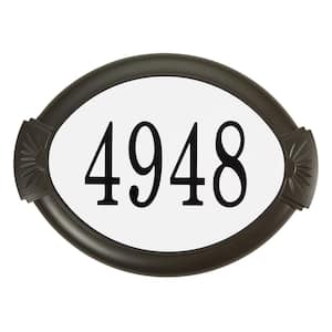 Classic Cast Aluminum Oval Address Plaque, Mocha