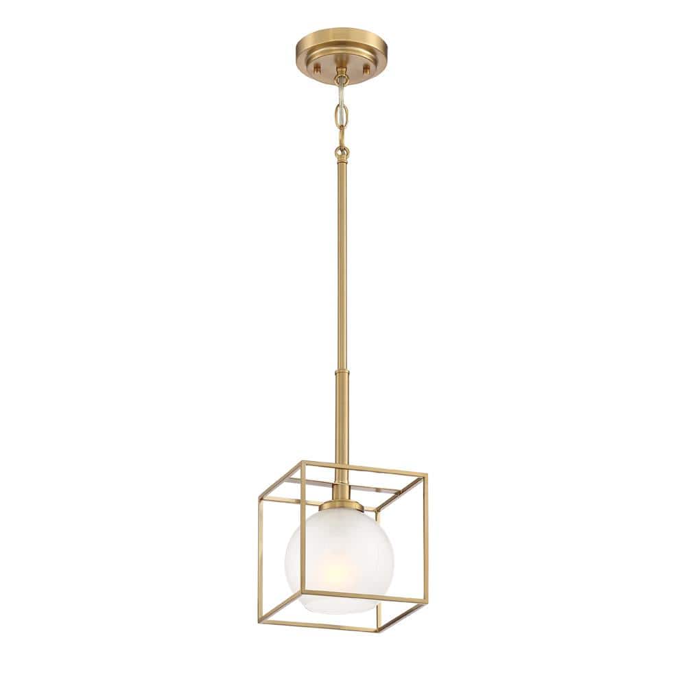 Gold Glass Mini Pendant Light with Globe Shade