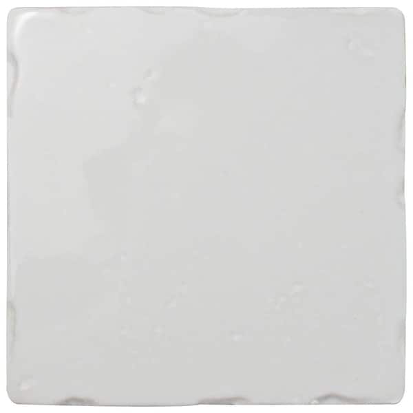 Merola Tile Novecento Square Blanco Viejo 3 in. x 6 in. Ceramic Wall Take Home Tile Sample