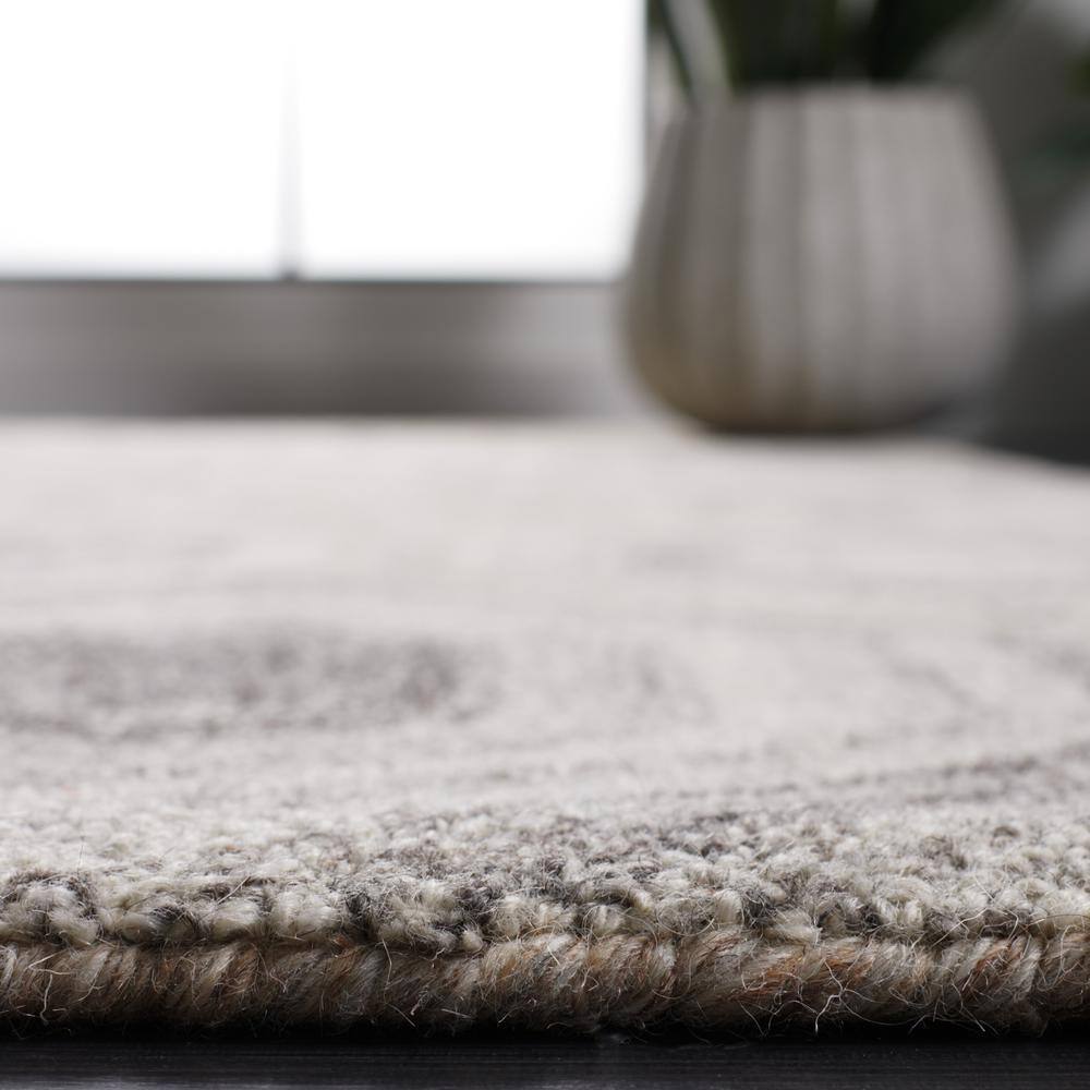 Handmade Tufted Wool Abstract Rug - Gray, 8' x 10'