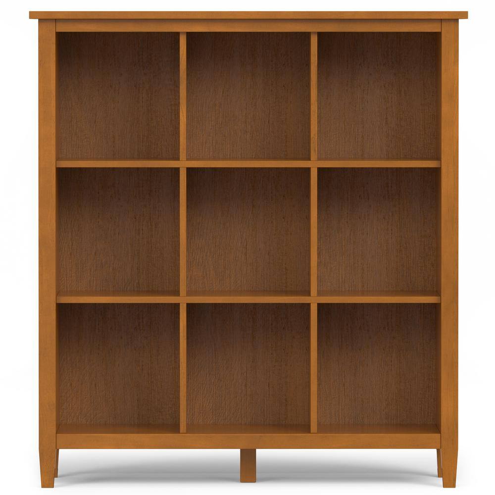 Light Golden Brown Solid Wood 9-Cube Storage Unit