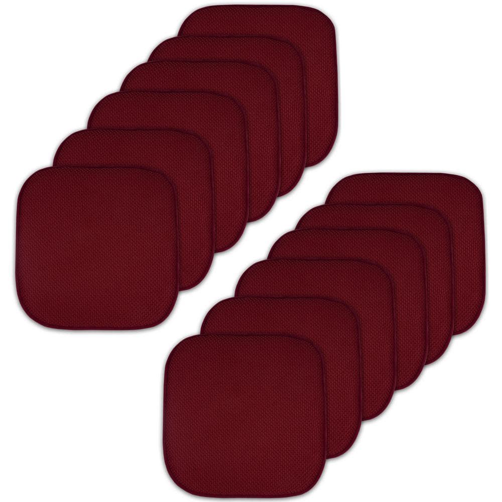 Wine, Honeycomb Memory Foam Square 16 in. x 16 in. Non-Slip Back Chair Cushion (12-Pack) price history on PriceWatchPro