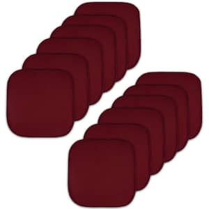 Wine, Honeycomb Memory Foam Square 16 in. x 16 in. Non-Slip Back Chair Cushion (12-Pack)