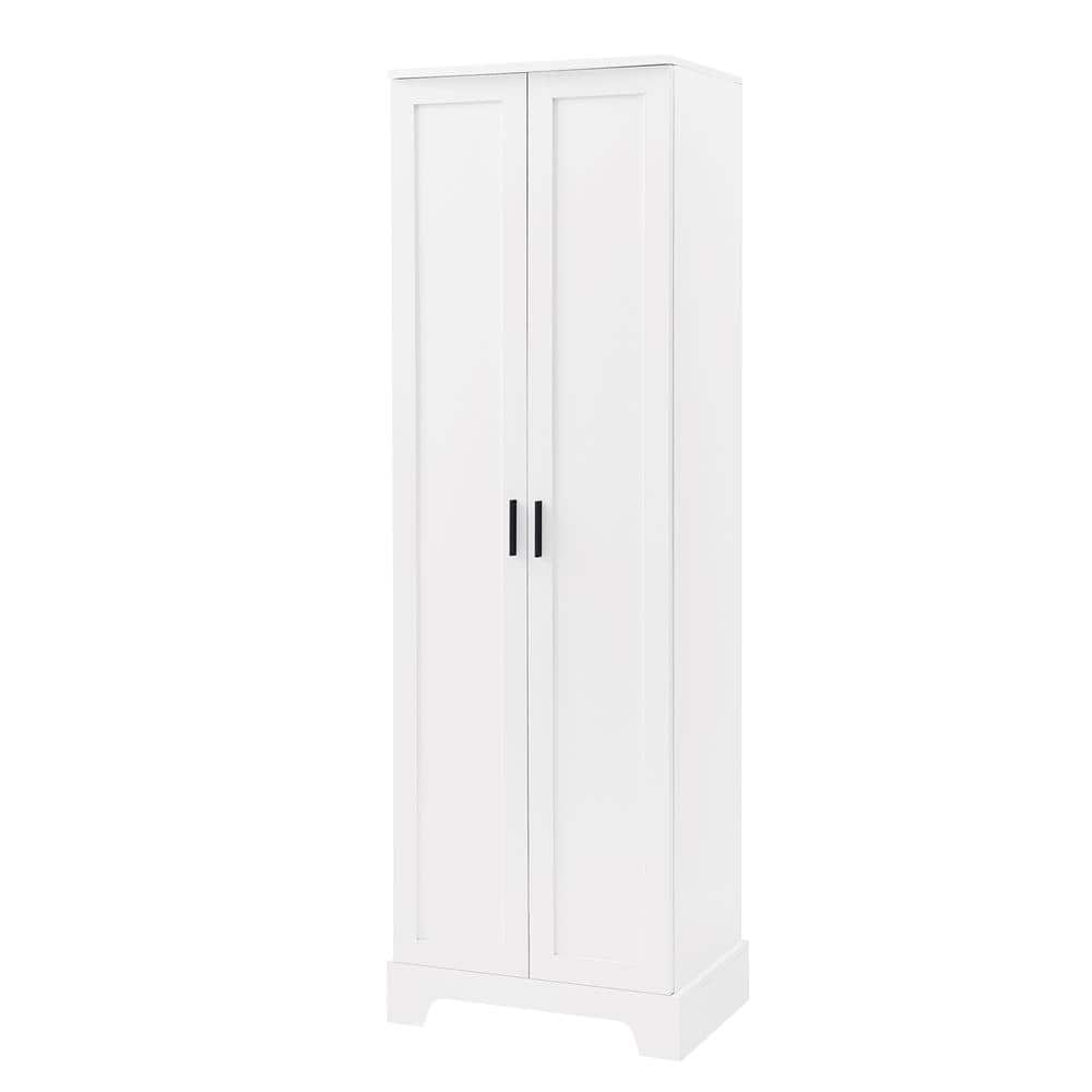 Bnuina 23.3 in. W x 16.9 in. D x 71.2 in. H White Free-Standing Tall ...