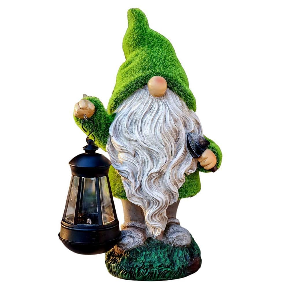 12 in. Christmas Green Resin Gnome Decorations with Solar Lights for Garden Decor price history on PriceWatchPro
