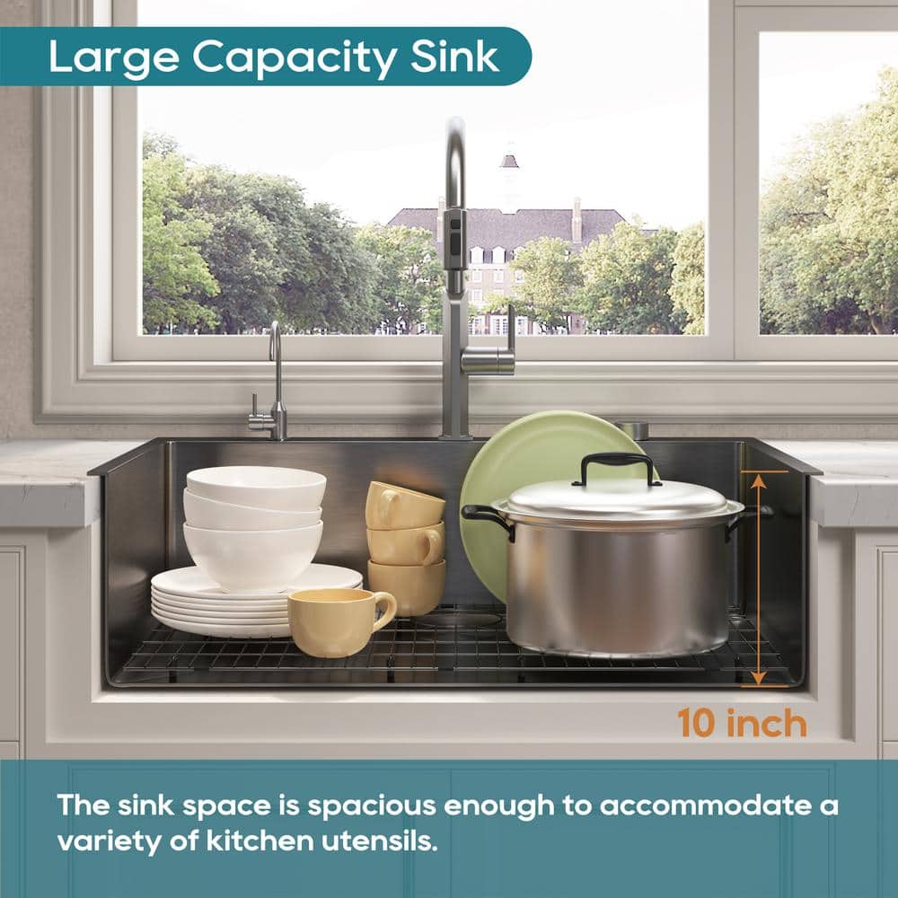 33" Gunmetal Black Stainless Steel Single Bowl Drop-In Kitchen Sink