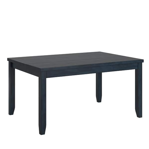 HomeSullivan 60 in. Rectangle Denim Solid Wood Dining Table with 2-Drawers
