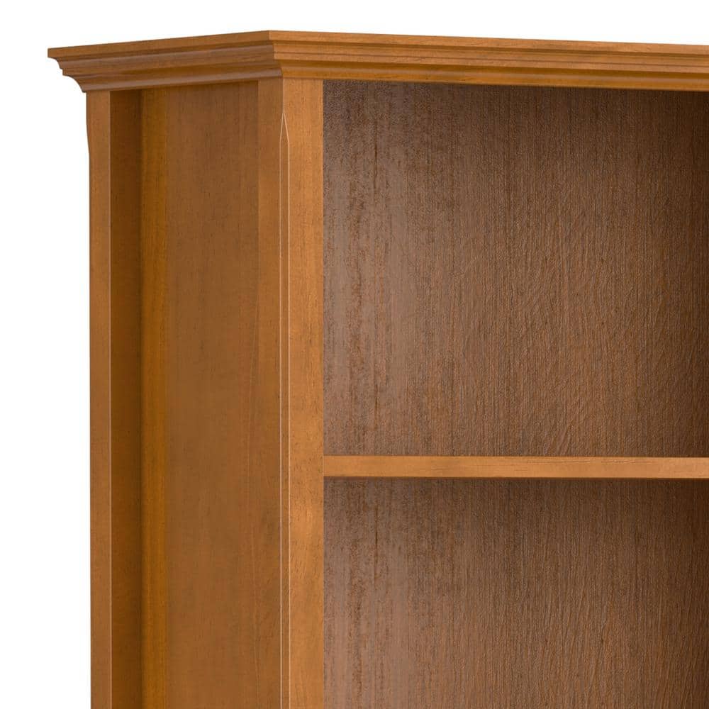 Amherst Adjustable 5-Shelf Solid Pine Bookcase in Light Golden Brown