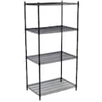 Storage Concepts Black 4-Tier Steel Wire Shelving Unit (36 in. W x 69 ...