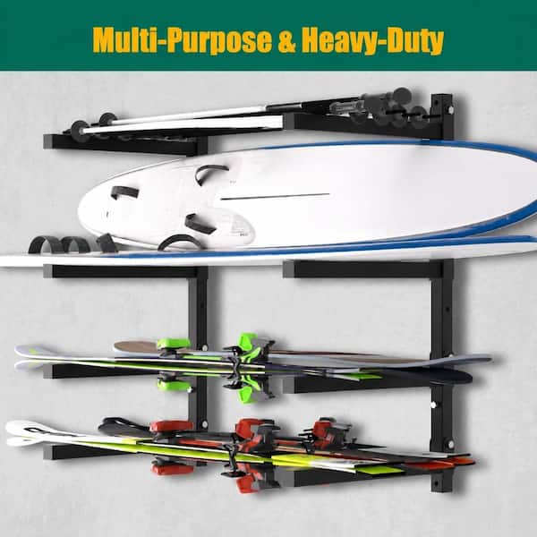 LUKVIZO 4 Pack Metal Lumber Storage Rack Wall Mount Folding Garage