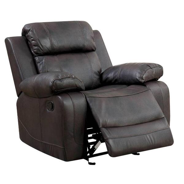 brown leather glider chair