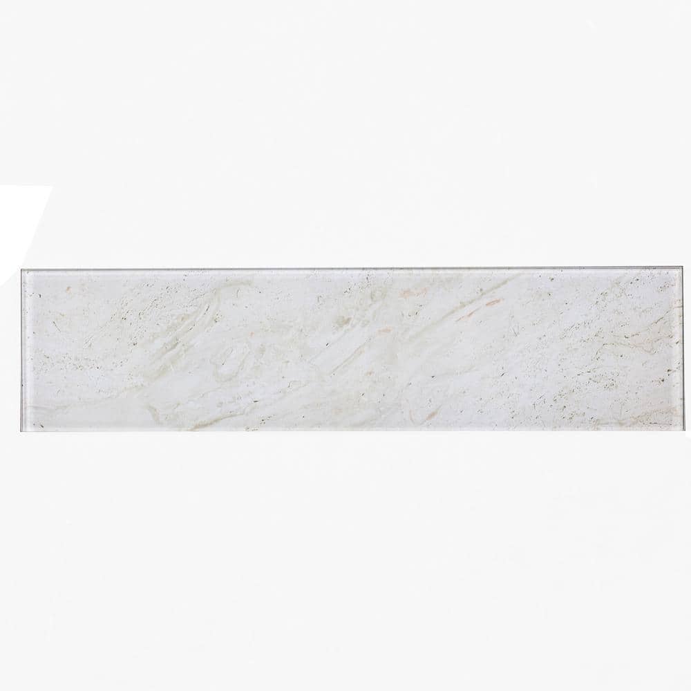 Nature Glossy Beige Large Format Subway 4 in. x 16 in. Glass Wall Tile (16 sq. ft./Case) price history on PriceWatchPro