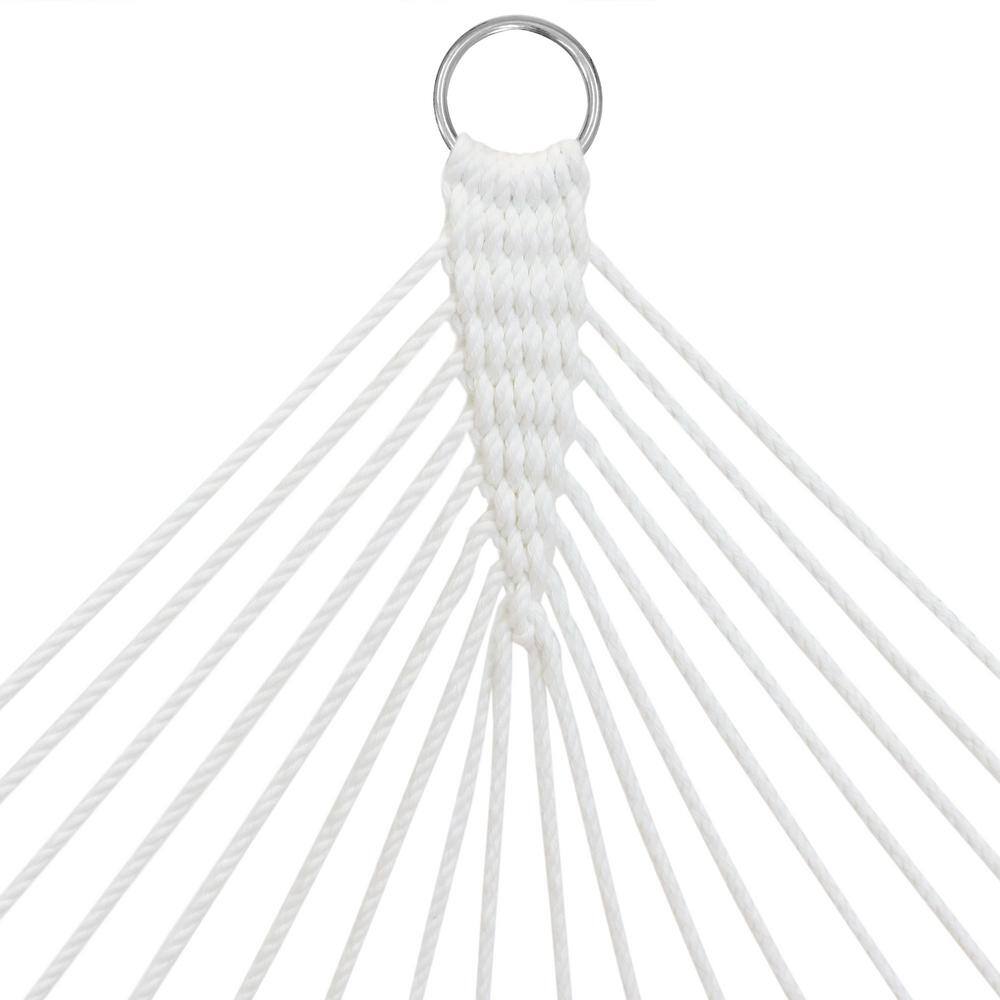 Blue Quilted Polyester 2-Person Spreader Bar Hammock with Pillow
