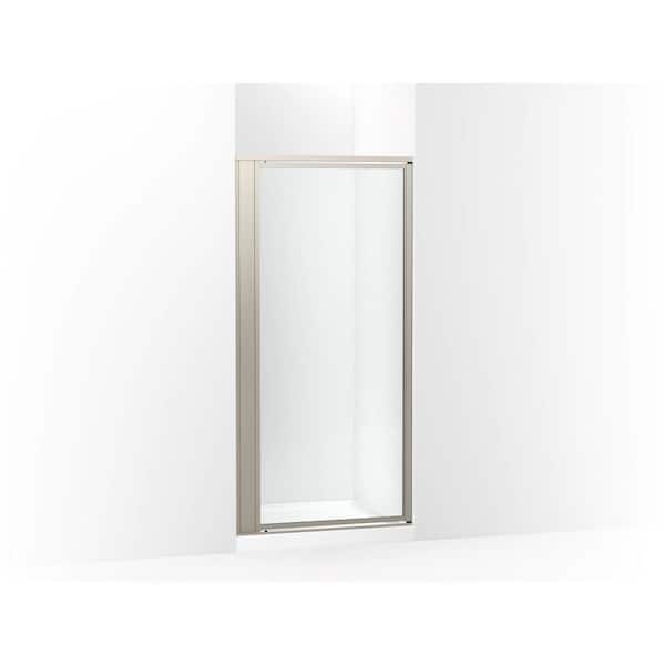 Attend 35.5 in. W x 72 in. H Pivot Framed Shower Door in Nickel