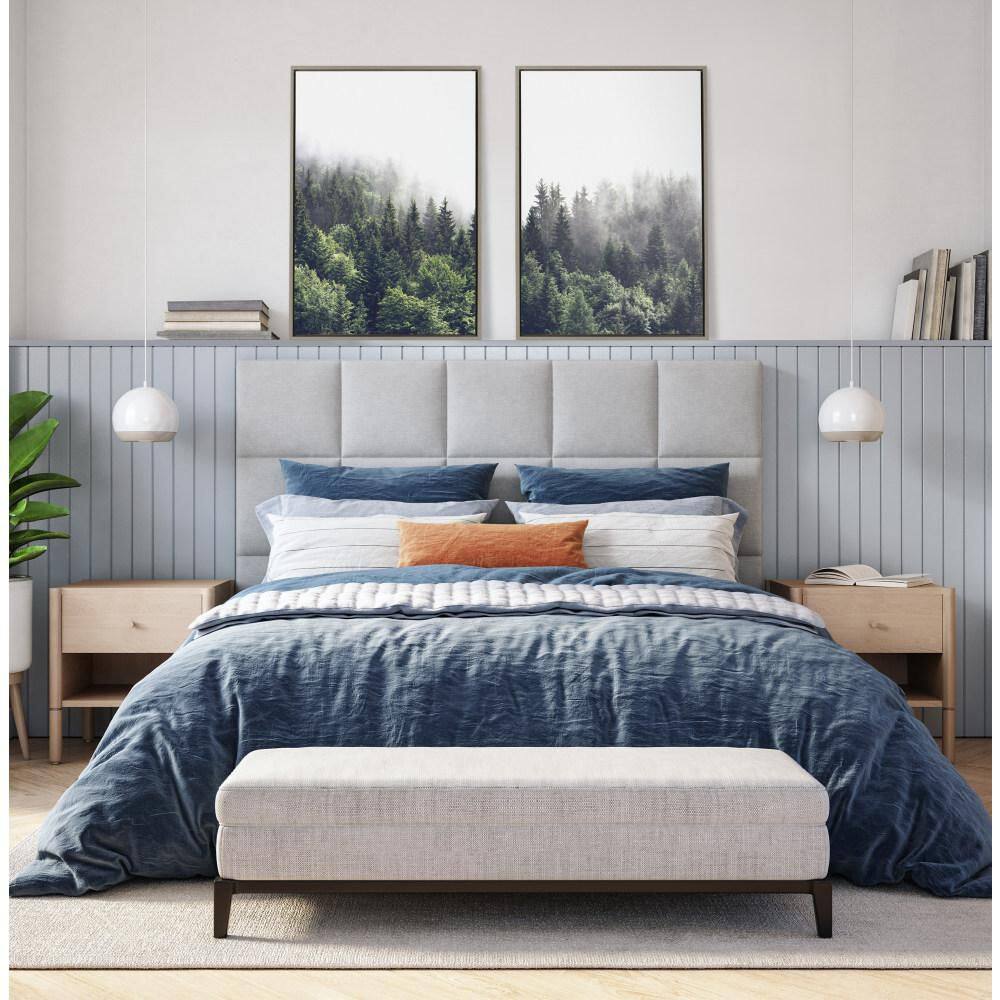 Sylvie Foggy Day Green Forest Landscape Canvas Set