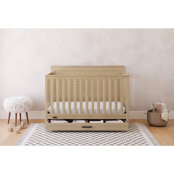 Tristan Driftwood 5-in-1 Convertible Crib with Drawer