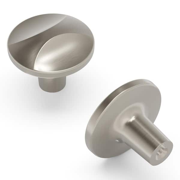 HICKORY HARDWARE Crest Collection 1-1/4 in. Dia Satin Nickel Finish Cabinet Knob