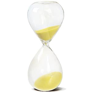 Yellow Sand Hourglass 15-Minutes Timer with Durable Glass Construction