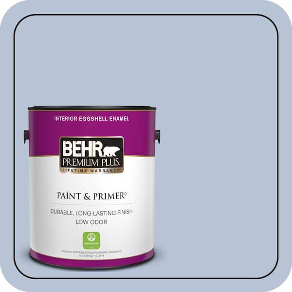 BEHR PREMIUM PLUS 1 gal. #610C-3 Virginia Blue Eggshell Enamel Low Odor Interior Paint & Primer