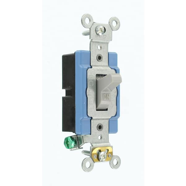 15 Amp Industrial Grade Heavy Duty Single-Pole Toggle Switch, Gray 1201-2GY