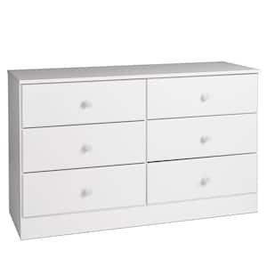 Astrid 6-Drawer White Dresser