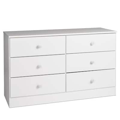 Astrid 6-Drawer White Dresser