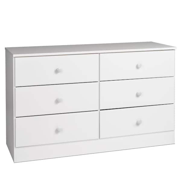 Prepac Astrid 6-Drawer White Dresser