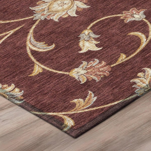 Chantille Machine Washable Indoor/Outdoor Abstract ACN3079 Burgundy 3 ft. x 4 ft. Area Rug