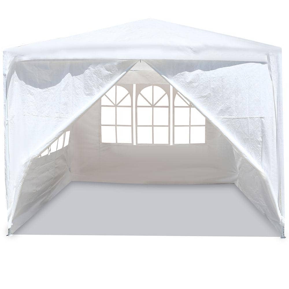 10 ft. x 10 ft. White Heavy Duty Gazebo Wedding Canopy, Outdoor Party Tent 