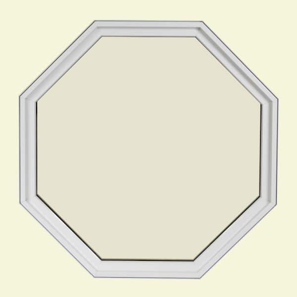 36 in. x 36 in. Octagon White 4-9/16 in. Jamb Geometric Aluminum Clad Wood Window