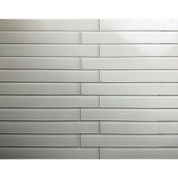 American Country White 2 in. x 16 in. Plank Textured Glass Subway Wall Tile (10 sq. ft./Case)