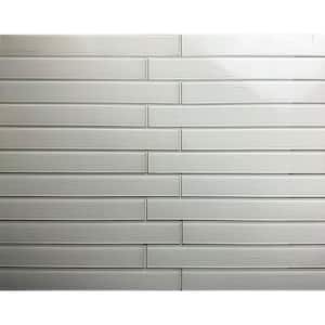 American Country 2 in. x 16 in. White Plank Style Subway Textured Glass Wall Tile (16 sq. ft./Case)