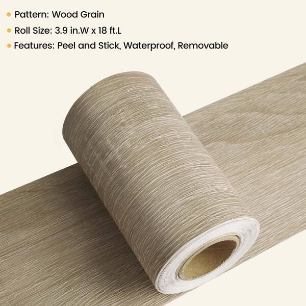 Decotalk Peel & Stick Wood Wallpaper Border – 3"x590" Self-Adhesive, Removable, Waterproof For Walls, Frames, Bathroom
