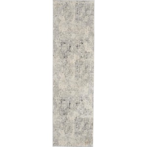 Rustic Textures Grey/Beige 2 ft. x 8 ft. Abstract Contemporary Kitchen Runner Area Rug