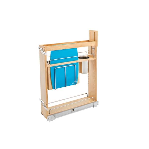Rev-A-Shelf Wood Base Cabinet Knife Block Pullout Organizer w/ Soft-Close