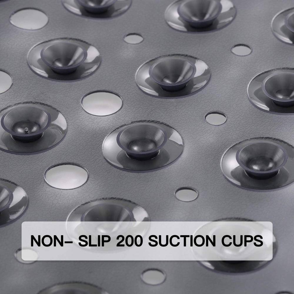 Extra Large Clear Black Non-Slip Bathtub Mat with Suction Cups