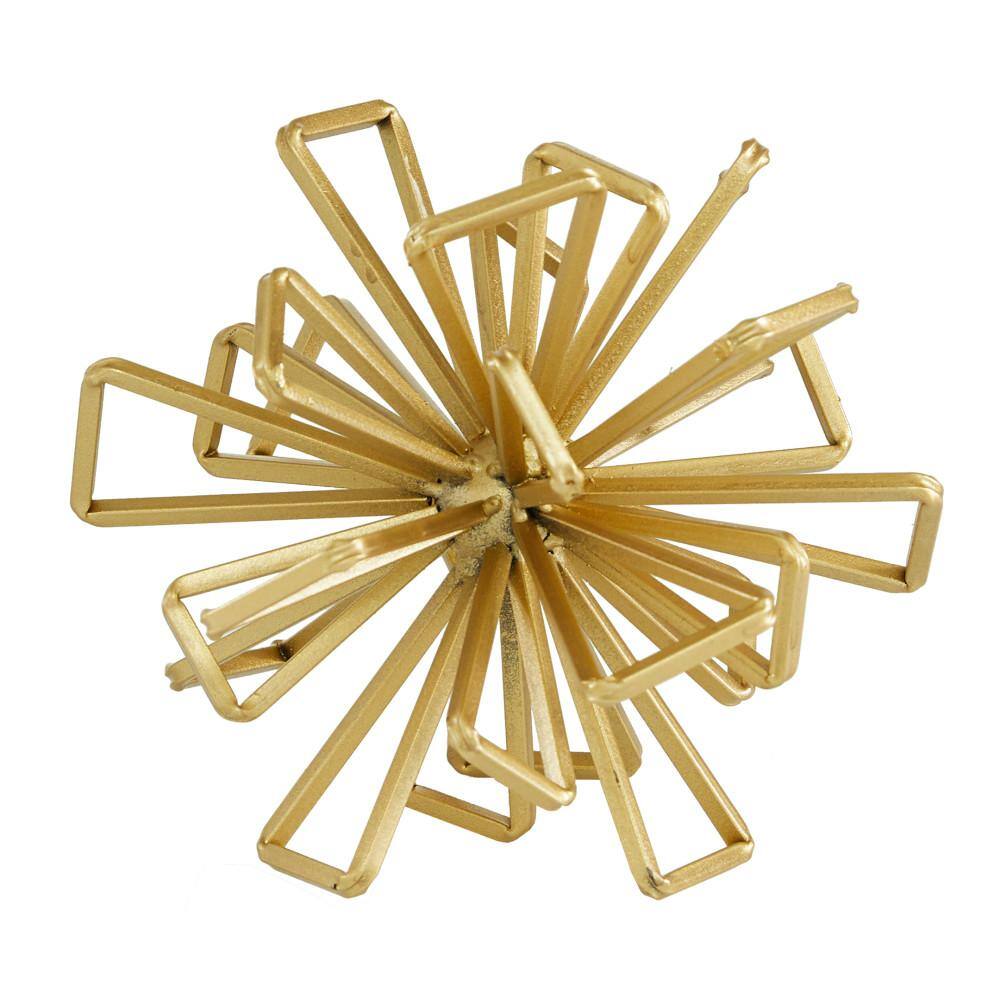 Gold Metal Geometric Sculptures Set of Three