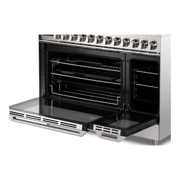 Ultima Collection Series 48 in. Freestanding 6 Burners Natural Gas Dual Fuel Range in Stainless Steel