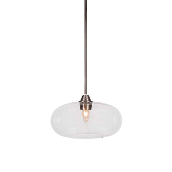 Madison 100-Watt 1-Light Brushed Nickel Bowl Mini Pendant Light with ...