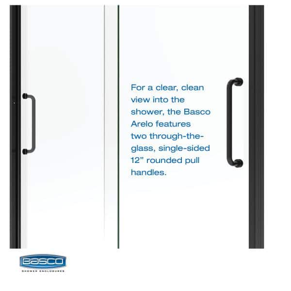 Arelo 60" Matte Black Frameless Sliding Shower Door with Clear Glass