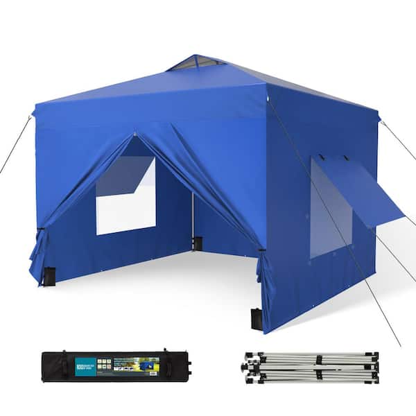 PHI VILLA 10 ft. x 10 ft. Blue Pop Up Tent with Removable Sidewalls