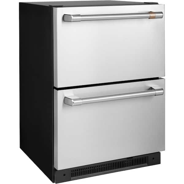 Cafe 5.7 cu. ft. Built-in Undercounter Dual-Drawer Refrigerator in  Stainless Steel CDE06RP2NS1 - The Home Depot