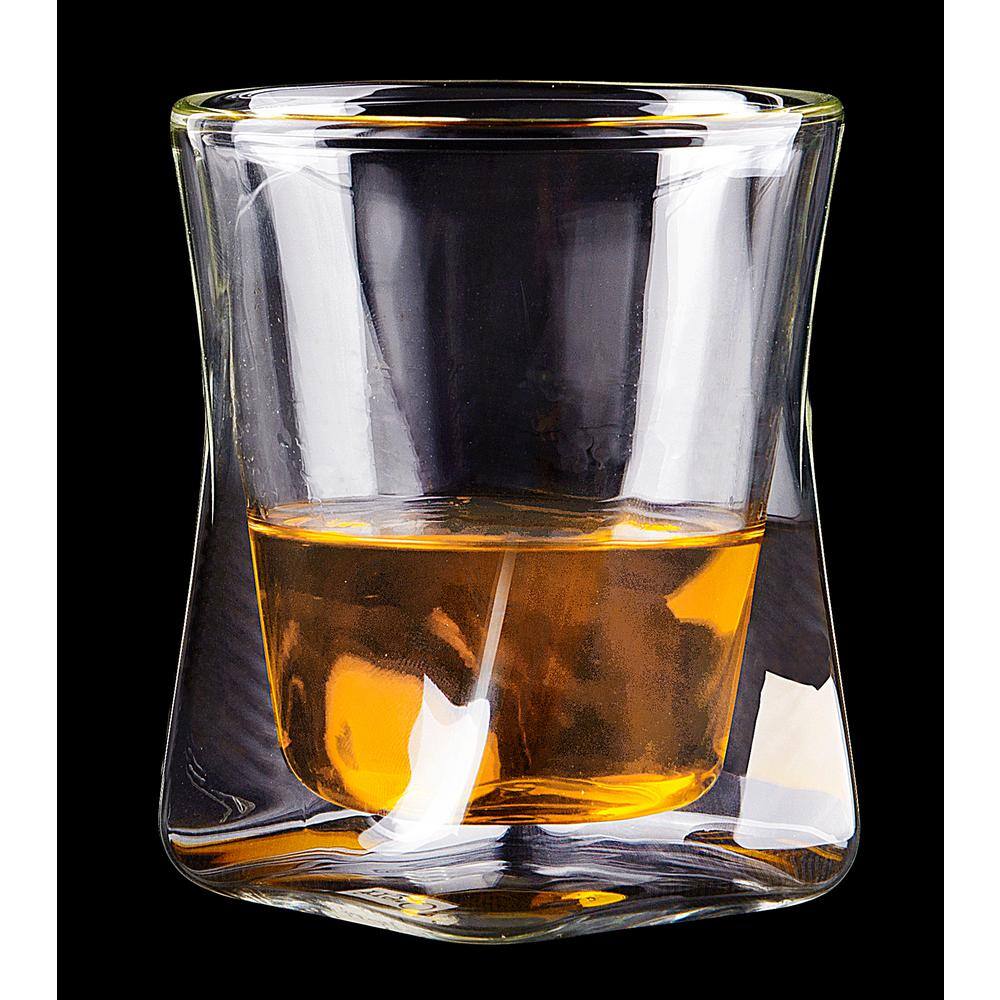 Modern 10 oz Clear Insulated Double Wall Whiskey Glass Set