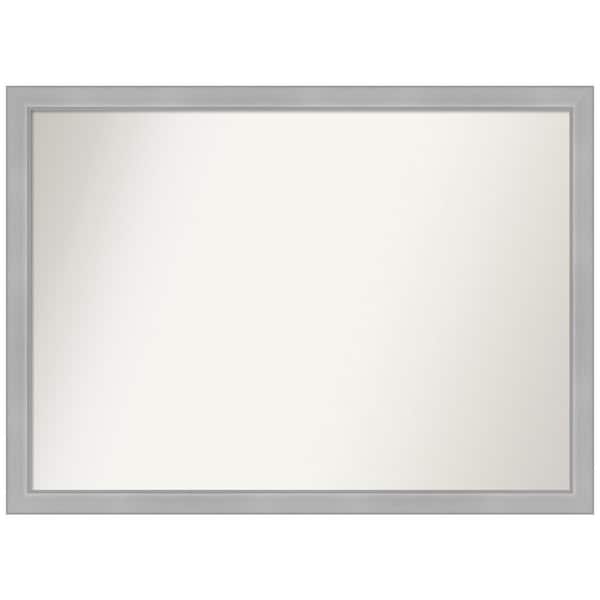 Amanti Art Vista Brushed Nickel Narrow 40.5 in. W x 29.5 in. H Non-Beveled Bathroom Wall Mirror in Silver